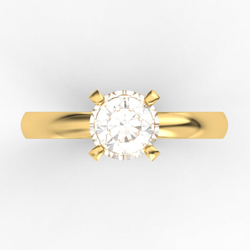 Cora AC005M14K - Engagement Ring 14K Gold Moissanite