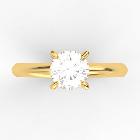 Alessandra AC011M14K - Engagement Ring 14K Gold Moissanite
