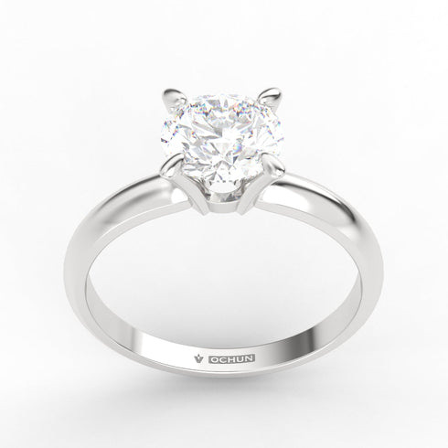 Alessandra AC011M18K - Engagement Ring 18K Gold Moissanite