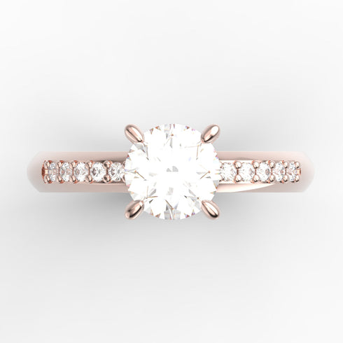 Alessia AC012D14K - Engagement Ring 14K Gold Lab Grown Diamond