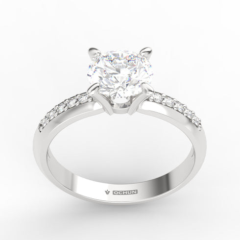 Alessia AC012M14K - Engagement Ring 14K Gold Moissanite
