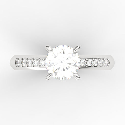 Alessia AC012M18K - Engagement Ring 18K Gold Moissanite