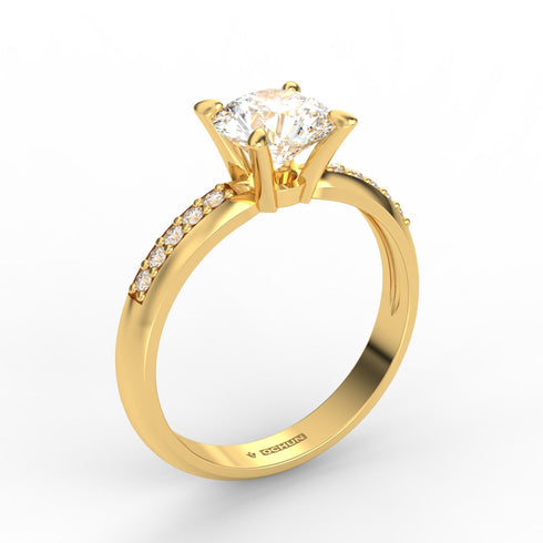 Alessia AC012M18K - Engagement Ring 18K Gold Moissanite