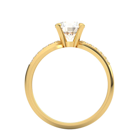 Alessia AC012M14K - Engagement Ring 14K Gold Moissanite