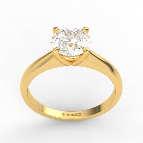 Evelyn AC014M14K - Engagement Ring 14K Gold Moissanite