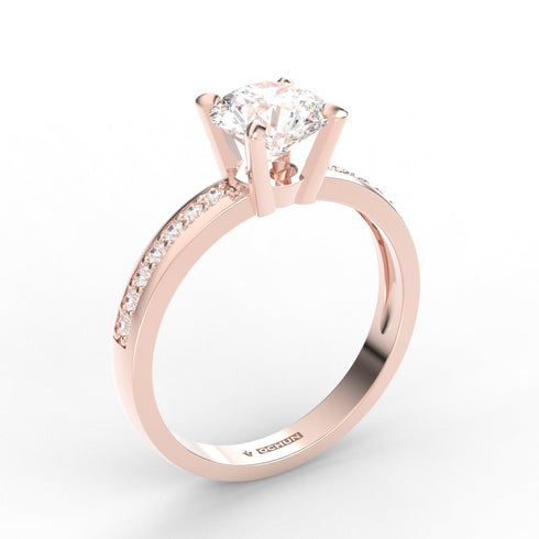 Chiarani AC017D14K - Engagement Ring 14K Gold Lab Grown Diamond