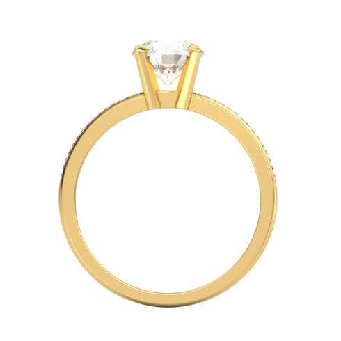 Chiarani AC017M18K - Engagement Ring 18K Gold Moissanite
