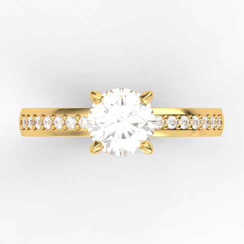 Chiarani AC017M18K - Engagement Ring 18K Gold Moissanite