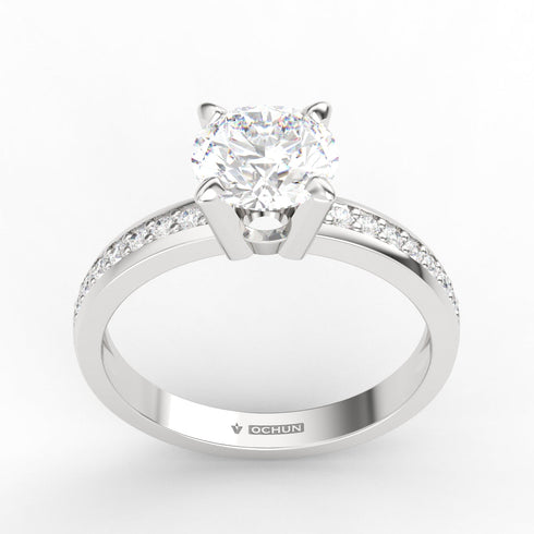 Chiarani AC017M14K - Engagement Ring 14K Gold Moissanite