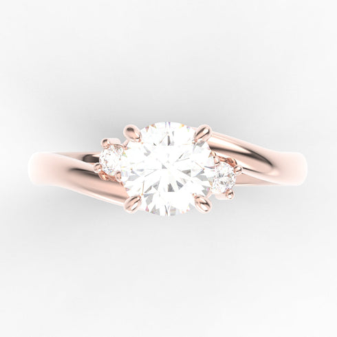 Stella Tria AC021M14K - Engagement Ring 14K Gold Moissanite