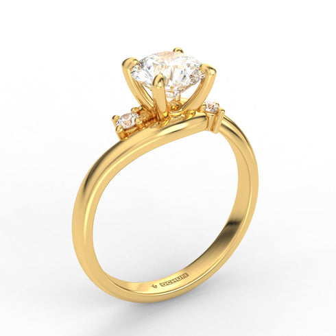 Stella Tria AC021D18K - Engagement Ring 18K Gold Lab Grown Diamond