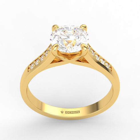 Azahara Lux AC036D14K - Engagement Ring 14K Gold Lab Grown Diamond
