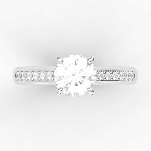 Petaloúda Zoun AC048M14K - Engagement Ring 14K Gold Moissanite