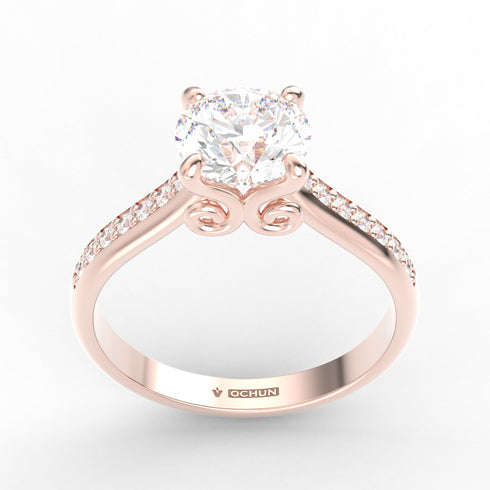 Petaloúda Zoun AC048M18K - Engagement Ring 18K Gold Moissanite