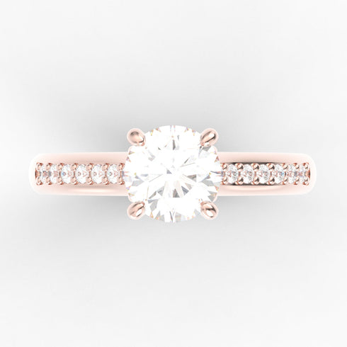 Petaloúda Zoun AC048M18K - Engagement Ring 18K Gold Moissanite