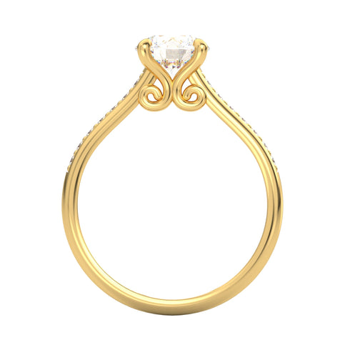 Petaloúda Zoun AC048M18K - Engagement Ring 18K Gold Moissanite