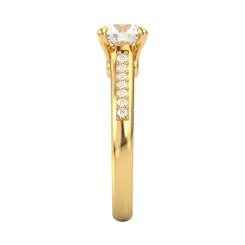 Petaloúda Zoun AC048D18K - Engagement Ring 18K Gold Lab Grown Diamond