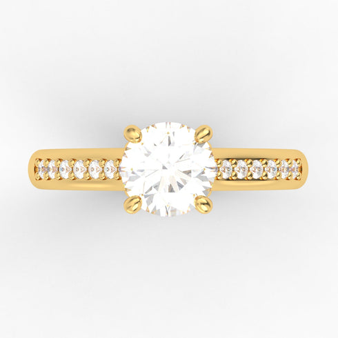 Petaloúda Zoun AC048M18K - Engagement Ring 18K Gold Moissanite