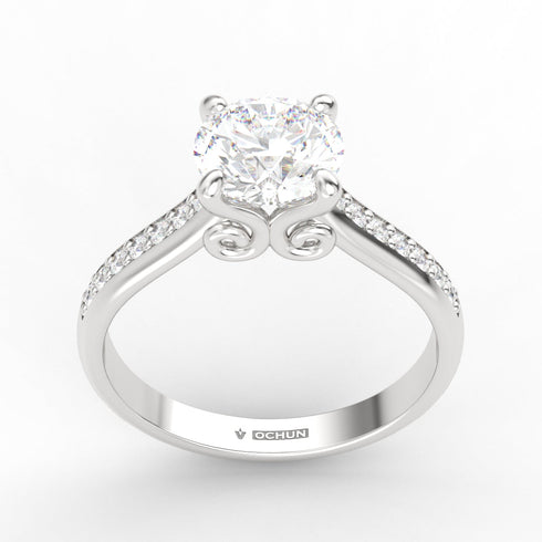 Petaloúda Zoun AC048D14K - Engagement Ring 14K Gold Lab Grown Diamond