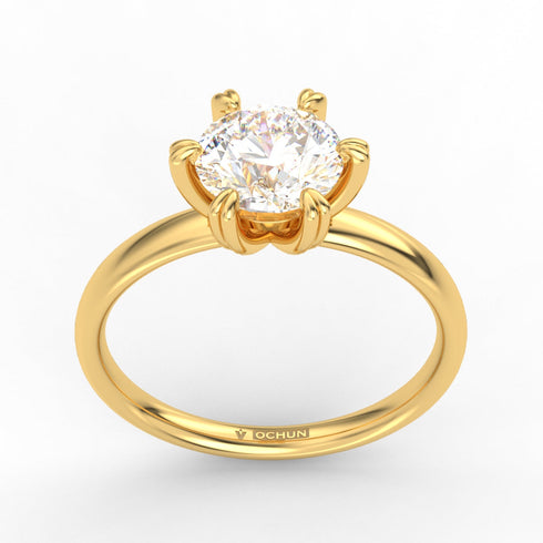Alegra AC053M18K - Engagement Ring 18K Gold Moissanite