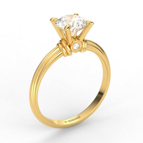 Arellys AC056D14K - Engagement Ring 14K Gold Lab Grown Diamond