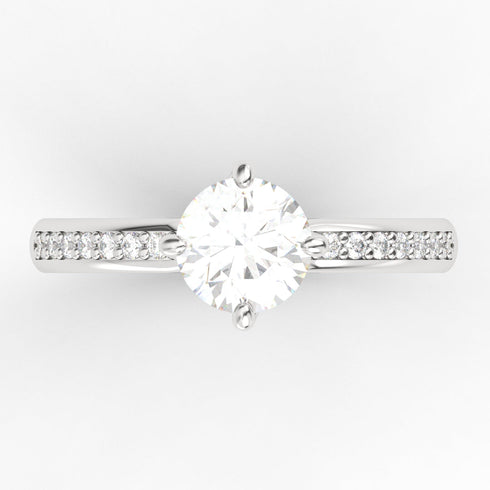 Agarena AC075M14K - Engagement Ring 14K Gold Moissanite