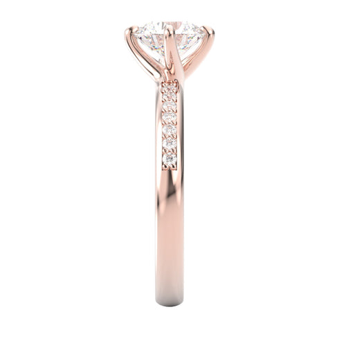 Agarena AC075D14K - Engagement Ring 14K Gold Lab Grown Diamond