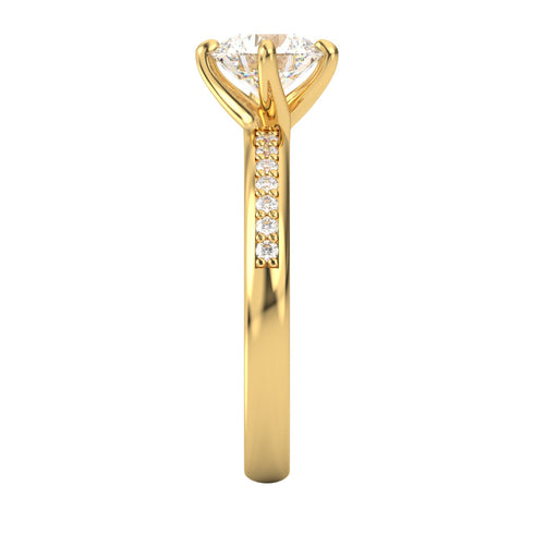 Agarena AC075M14K - Engagement Ring 14K Gold Moissanite