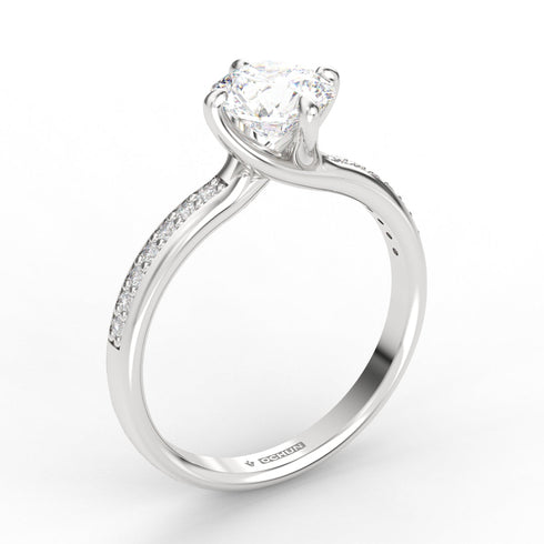 Agarena AC075M14K - Engagement Ring 14K Gold Moissanite