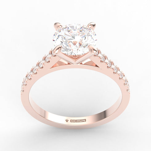 Eterny AC105M14K - Engagement Ring 14K Gold Moissanite