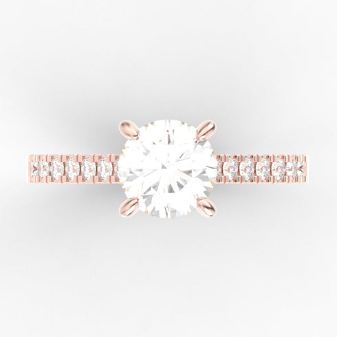 Eterny AC105M14K - Engagement Ring 14K Gold Moissanite