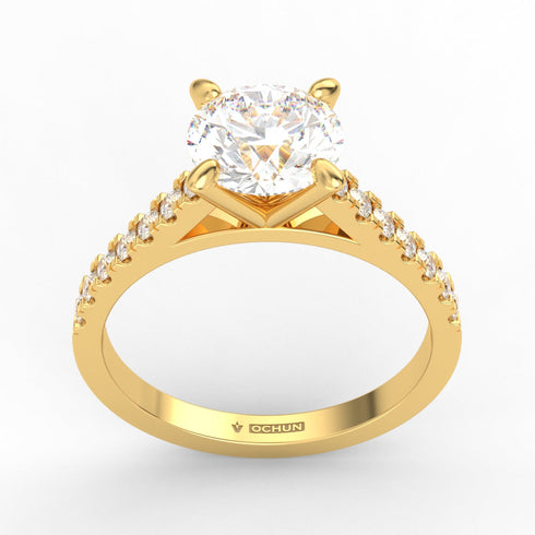Eterny AC105M18K - Engagement Ring 18K Gold Moissanite