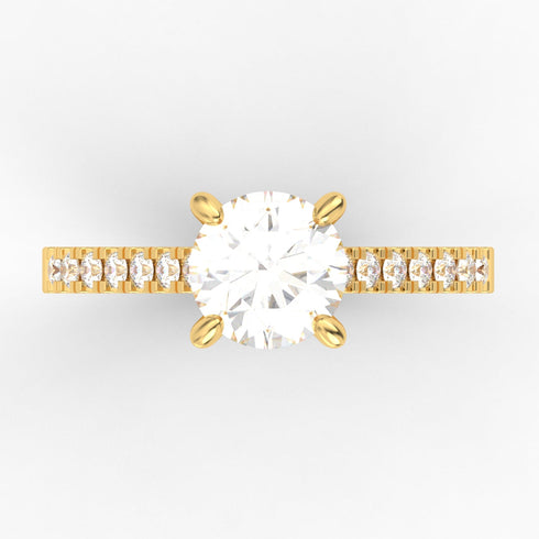 Eterny AC105D14K - Engagement Ring 14K Gold Lab Grown Diamond