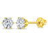 aretes clásicos con circonita cúbica 6 garras para niñas pequeñas oro amarillo 14k