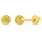 aretes bola facetada para niñas pequeñas cierre rosca oro amarillo 14k