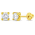 aretes clásicos para niñas pequeñas oro amarillo 14k con circonita cúbica