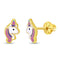 aretes unicornio pastel para niñas pequeñas oro amarillo 14k