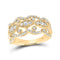 14kt Yellow Gold Womens Round Diamond Rounded Edge Band Ring 1 Cttw