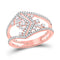14kt Rose Gold Womens Baguette Diamond Scattered Negative Space Band Ring 3/8 Cttw
