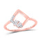 14kt Rose Gold Womens Baguette Diamond Modern Fashion Ring 1/10 Cttw
